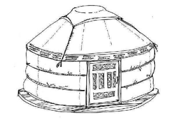 Башкирская юрта нарисовать