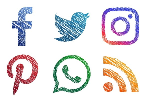 Значки соцсетей скетч