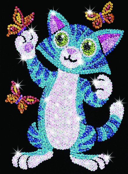 KSG мозаика из блесток котенок с бабочками Юниор