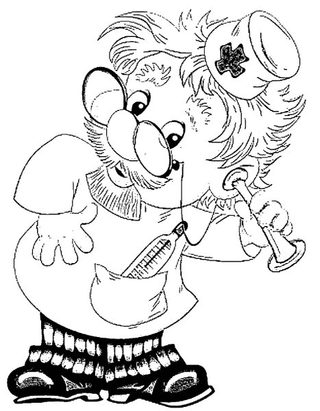 Разукрашка Чуковского Айболит