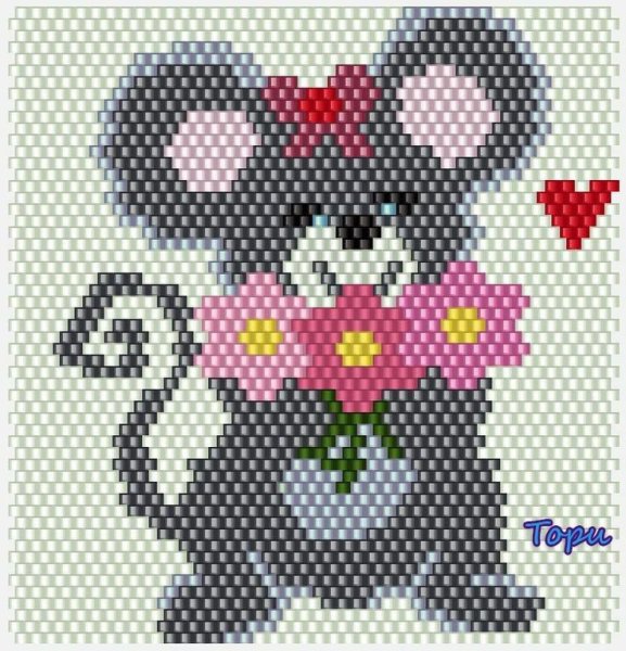 Мышь из бисера