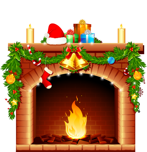Новый год дети камин