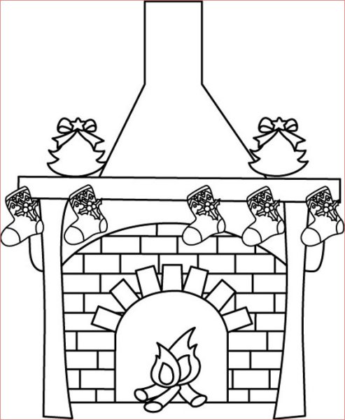 Камин раскраска для детей