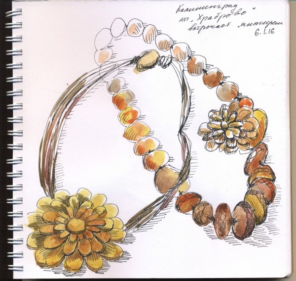 Янтарь рисунок акварель