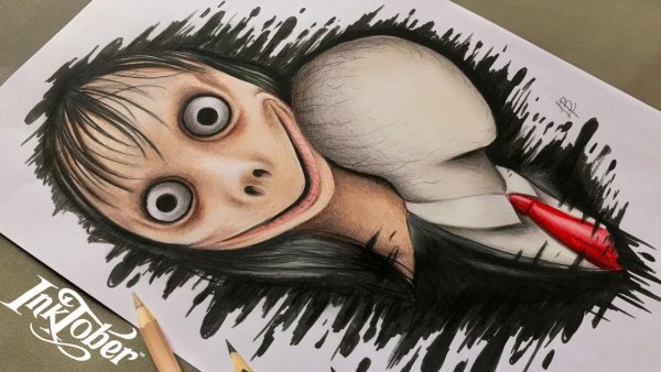 МОМО рисунок карандашом