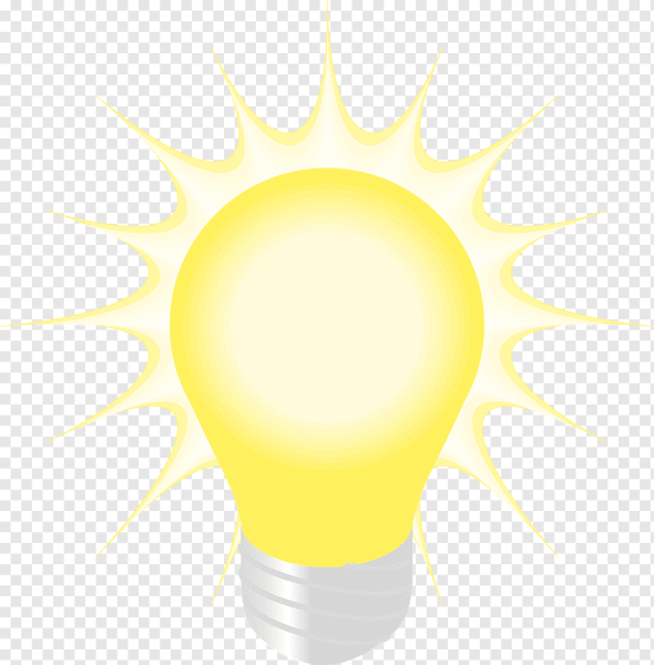 Лампочка светит на белом фоне