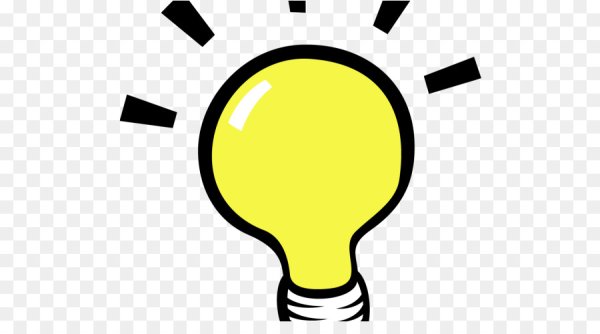 Лампочка идея на прозрачном фоне