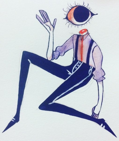 Человек с глазо место головы