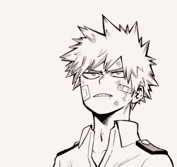 Бакуго Кацуки чёрно белый