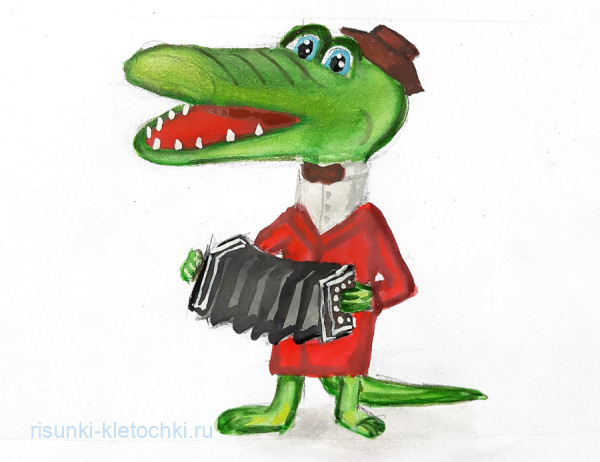 Крокодил Гена срисовать