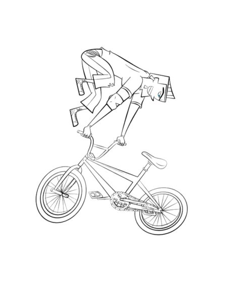 Велосипед BMX раскраска