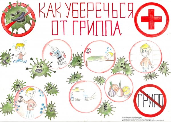 Рисунки на тему гриппа и ОРВИ