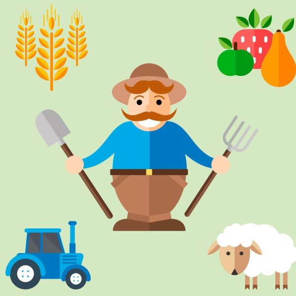 Фермер нарисованный