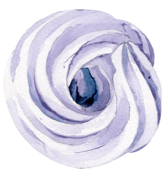 Розовая Пироженка на белом фоне