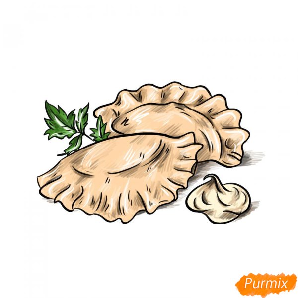 Вареники рисунок карандашом