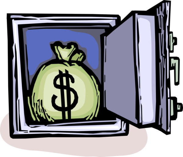 Сейф с деньгами рисунок