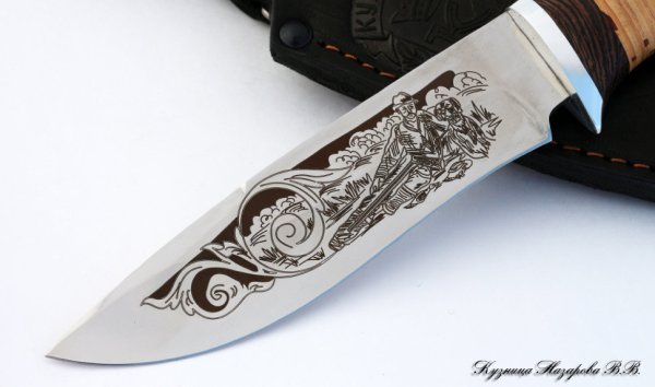 Нож сталь 65х13 гравировка олень