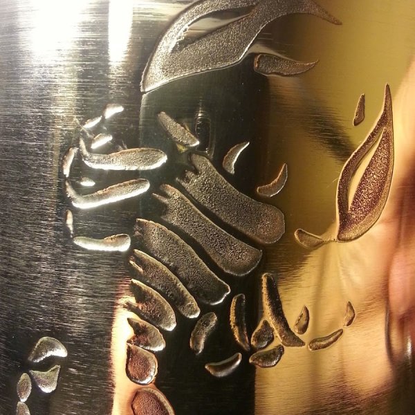 Гравировка Скорпион на металле