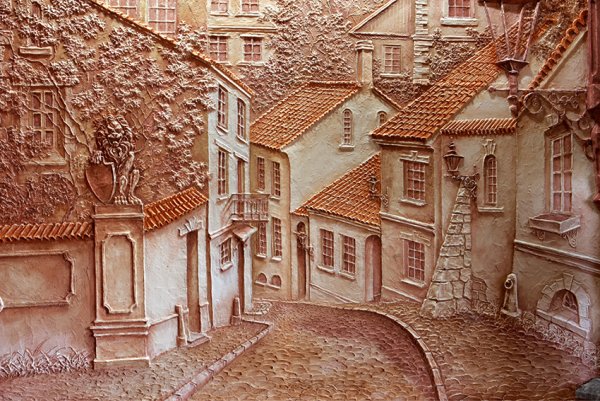 Судаков Сергей барельеф картины улицы Италии