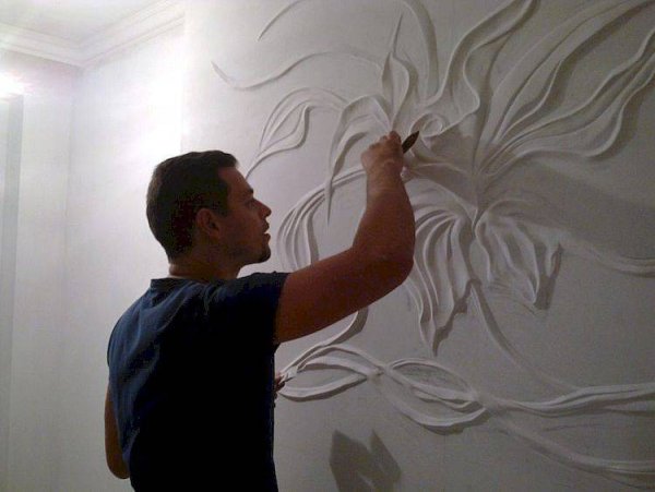 Отделка стен гипсом