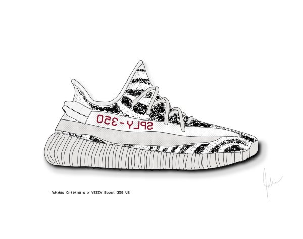 Adidas Yeezy Boost 350 рисунок