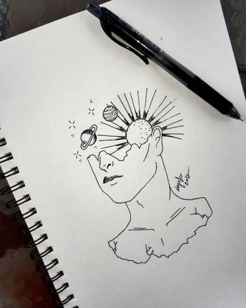 Наброски ручкой легкие