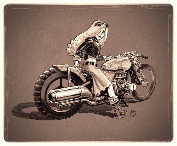 Мотоциклы рисунки в стиле арт