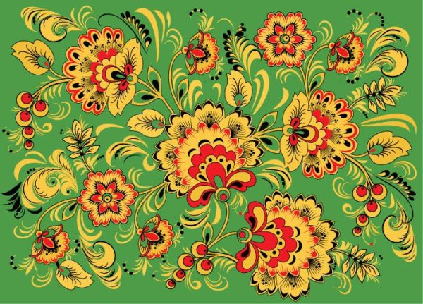 Городецкий стиль хохломской росписи