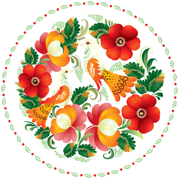 Цветочный орнамент в круге