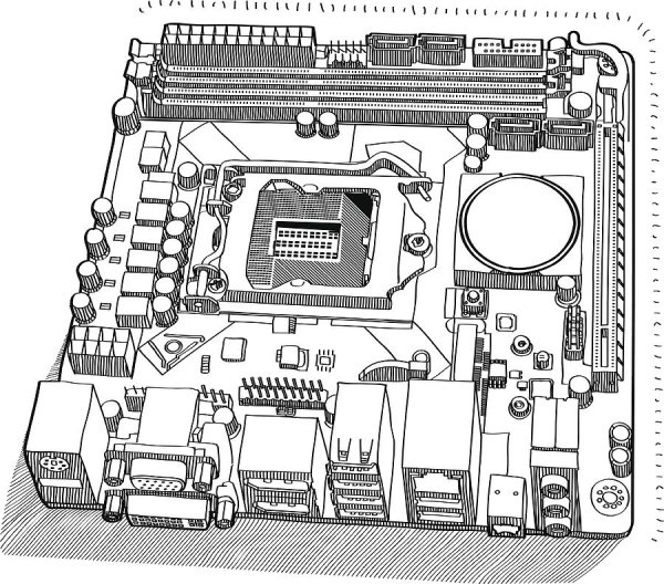 Материнская плата нарисованная