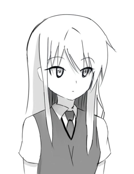 Масиро Сиина чёрно белая