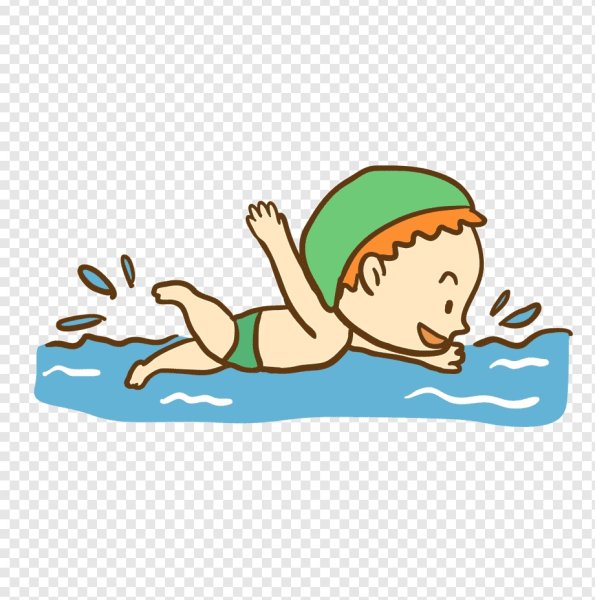 Мальчик плывет