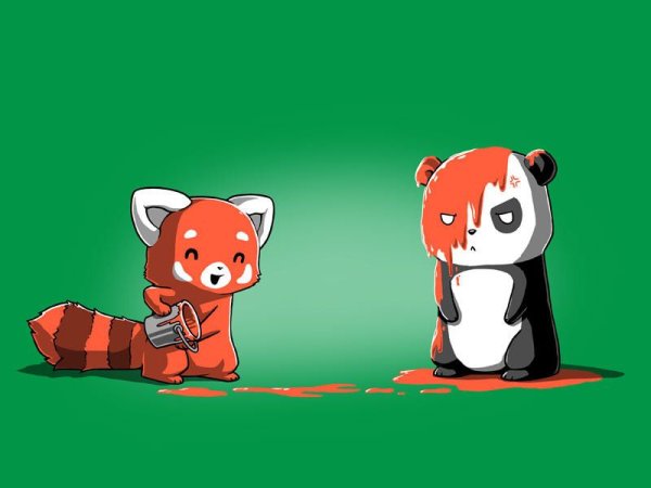 Нарисовать красную панду