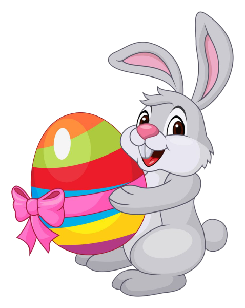 Мультяшный кролик на Пасху