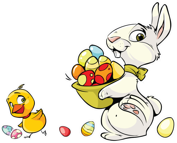 Пасхальные кролики мультяшные