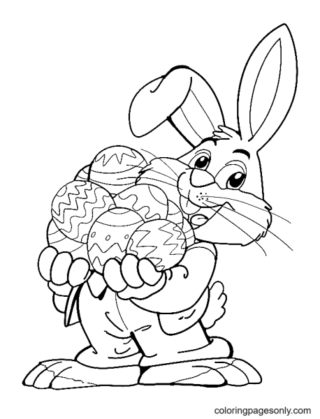 Пасхальный зайчик раскраска