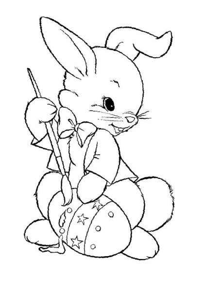 Кролик раскраска для детей