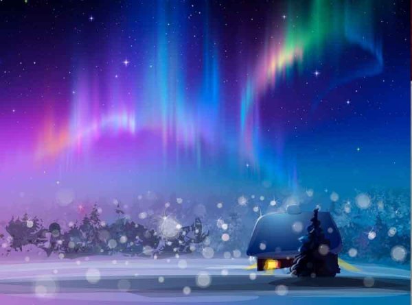Северное сияние мультяшное