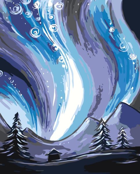 Правополушарное рисование Северное сияние