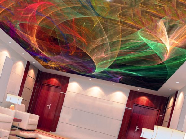 Натяжные потолки с рисунком
