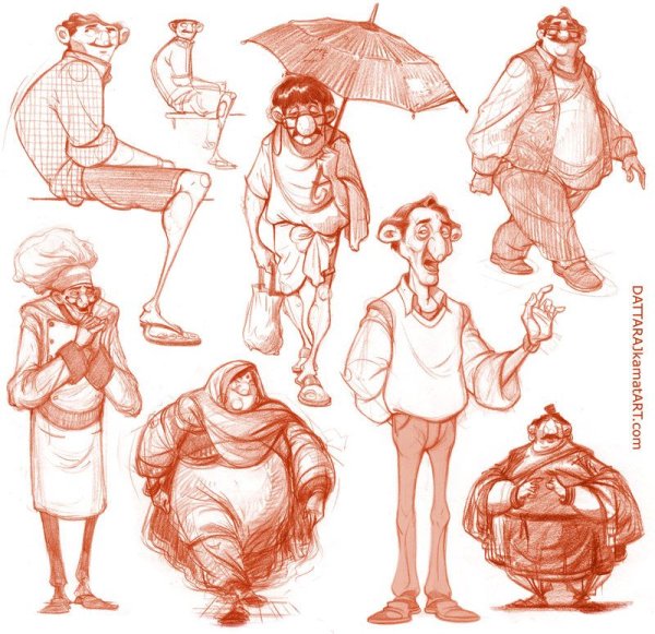 Стилизованные персонажи люди