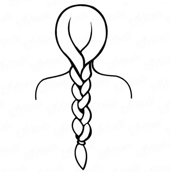 Коса раскраска для детей