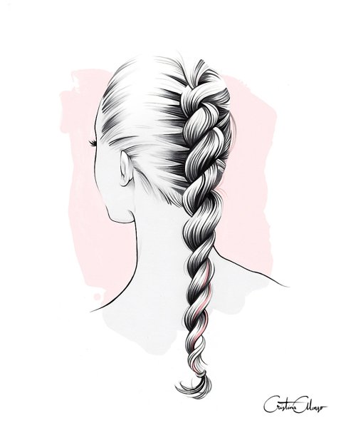 Эскизы причёски косы