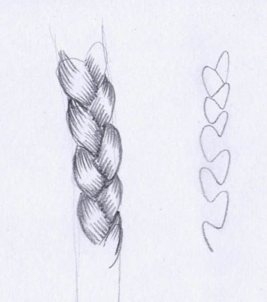 Косичка карандашом