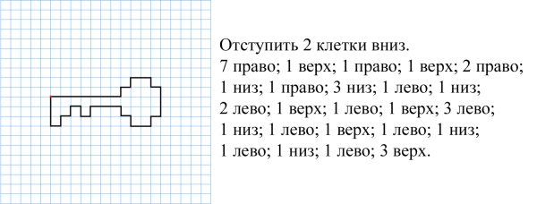 Ключ графический диктант для дошкольников 6-7