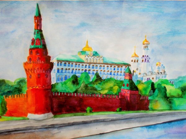 Рисование для детей красная площадь