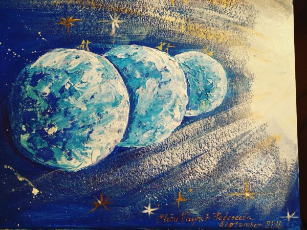 Парад планет рисунок красками