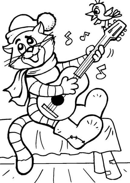 Простоквашино кот Матроскин раскраска