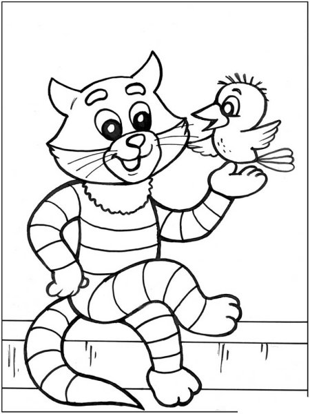 Дядя Федор и кот Матроскин раскраска