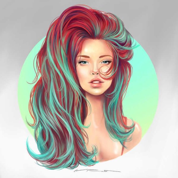 Цветные рисунки девушек